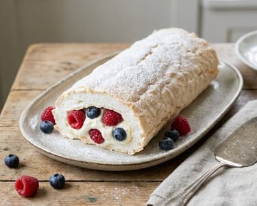 Meringue Roulade with Berries