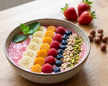 Strawberry and Banana Smoothie Bowl