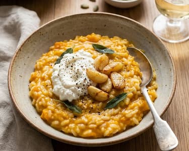 Roasted Pumpkin, Garlic, and Ricotta Risotto