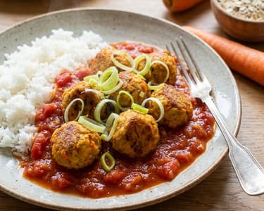 Smoked Tofu Meatballs in Tomato Sauce