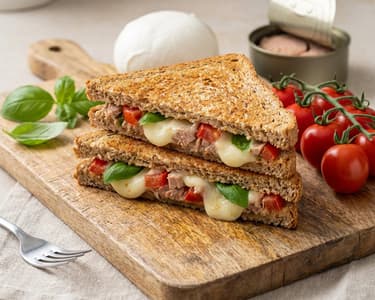 Toast rapid cu ton și mozzarella