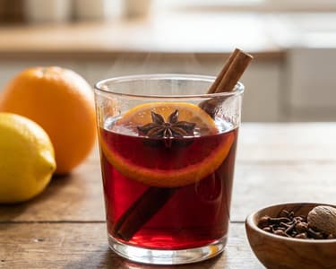 Vin fiert aromat cu citrice și brandy