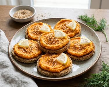 Carrot and Sesame Paste Canapés