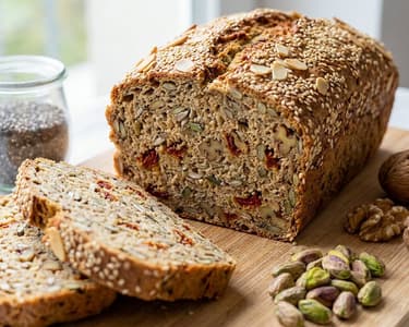 Low-carb bread with seeds and nuts