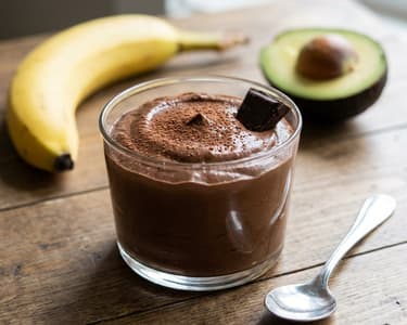 Chocolate Mousse with Banana and Avocado