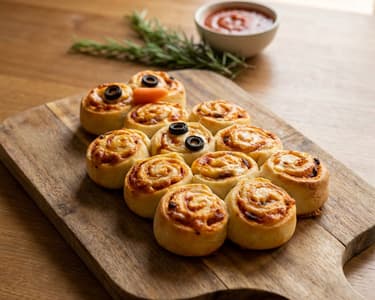 Snowman-shaped Pizzettes