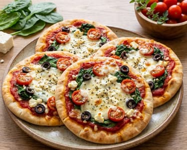 Mini pizza din pâine pita | Gustare rapidă și sănătoasă