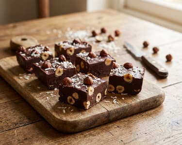 Chocolate Fudge with Hazelnuts and Coconut Milk