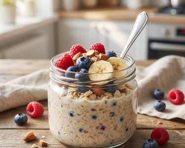 Overnight Oats with Fruits and Nuts
