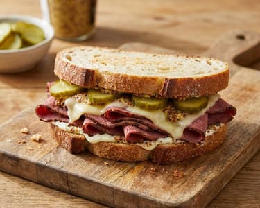 Pastrami and Pickled Cucumber Sandwich
