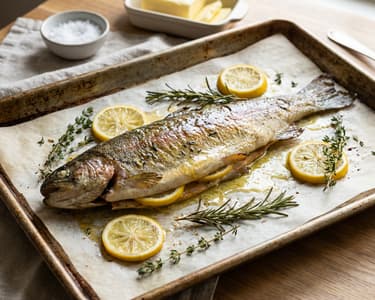Baked Trout with Butter and Aromatic Herbs
