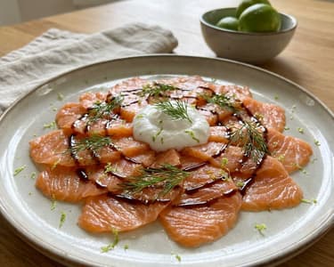 Salmon Carpaccio with Coconut and Lime Cream