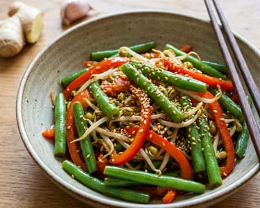 Crispy Sautéed Vegetables with Sesame and Teriyaki Sauce
