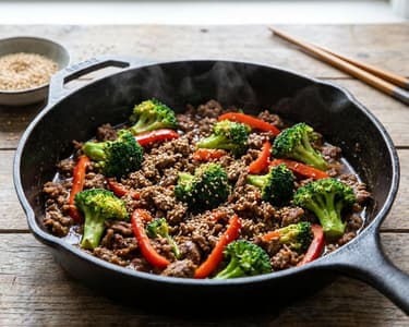 Beef with Broccoli and Bell Pepper, Asian Style