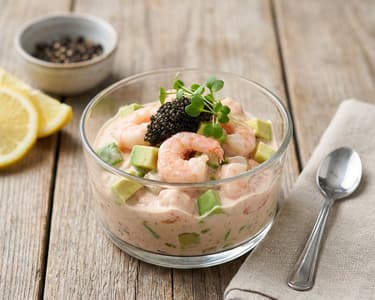 Shrimp Cocktail with Kimchi and Avocado