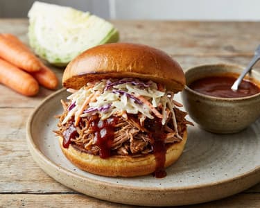 Pulled Pork Burger with Homemade BBQ Sauce