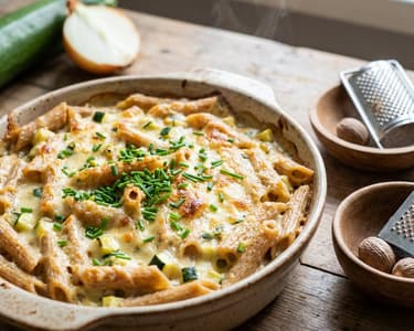 Mac 'n' cheese with zucchini and whole wheat pasta