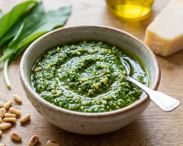 Wild Garlic Pesto with Pine Nuts and Parmesan