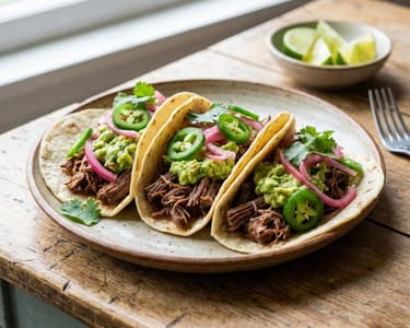 Tacos cu vită fragedă și guacamole