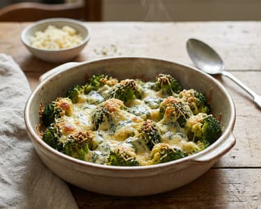 Baked Broccoli with Cheese and Parmesan