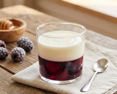 Panna Cotta with Yogurt and Berries
