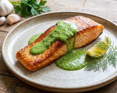 Salmon with Parsley Sauce