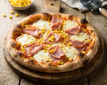Corn and Ham Pizza