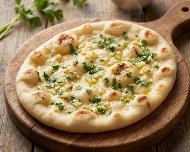 Indian Naan with Garlic and Coriander