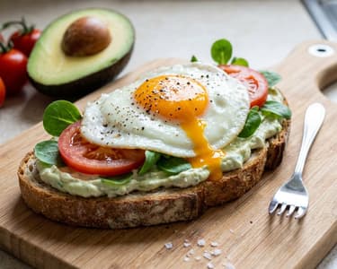 Sandviș cu avocado și ou ochi