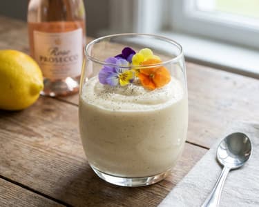Pink Champagne Foam with Edible Flowers