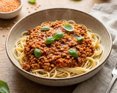 Vegan Bolognese Sauce with Red Lentils