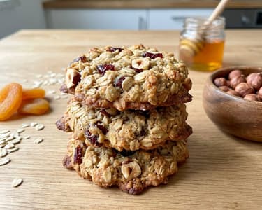 Biscuiți crocanți de ovăz cu merișoare și alune