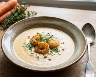 Creamy Fish Soup with Shrimp and Dill
