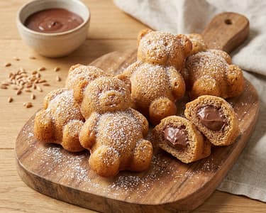 Ursuleți pufoși cu umplutură cremoasă de cacao