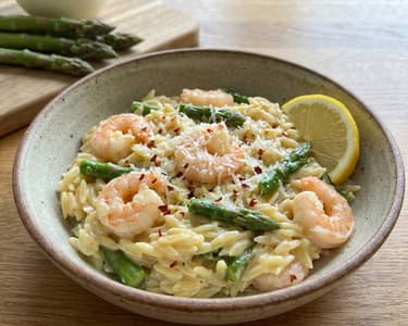Orzo with Shrimp and Asparagus