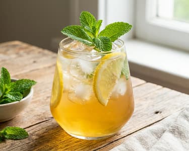 Mint and Apple Juice Spritz
