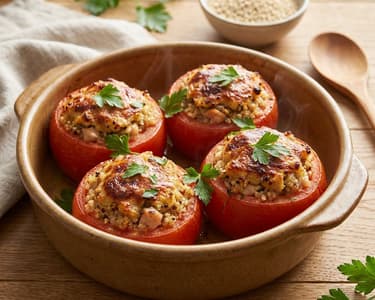 Stuffed tomatoes with chicken and quinoa