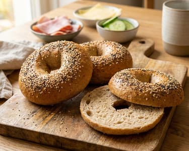 Homemade Whole Wheat Bagel with Seeds