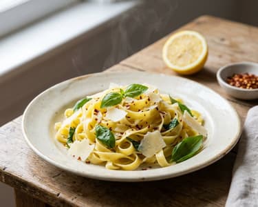 Lemon and Basil Tagliatelle