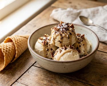 Banana ice cream with tahini and salt