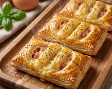 Mini puff pastry pizza
