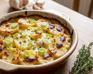 Gratin Potatoes with Sheep Cheese and Thyme