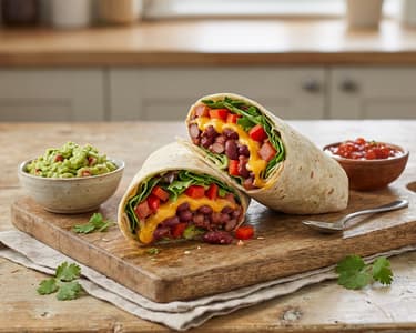 Wrap cu fasole și cheddar