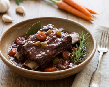 Slow-cooked Beef Ribs in Red Wine Sauce