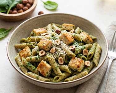 Pasta with Chicken and Spinach Pesto