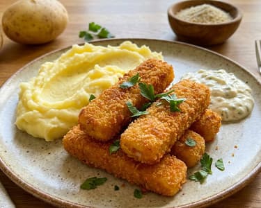 Fish Fingers with Mashed Potatoes