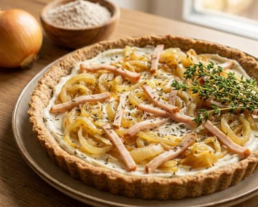 Onion and Chicken Ham Tart