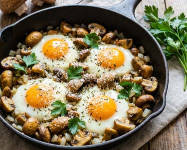 Baked Mushrooms with Egg and Parmesan