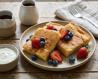 Sheet Pan Pancakes with Berries