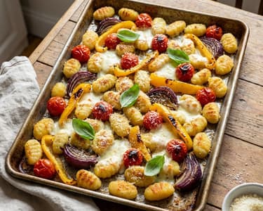 Gnocchi crocanți cu legume la cuptor